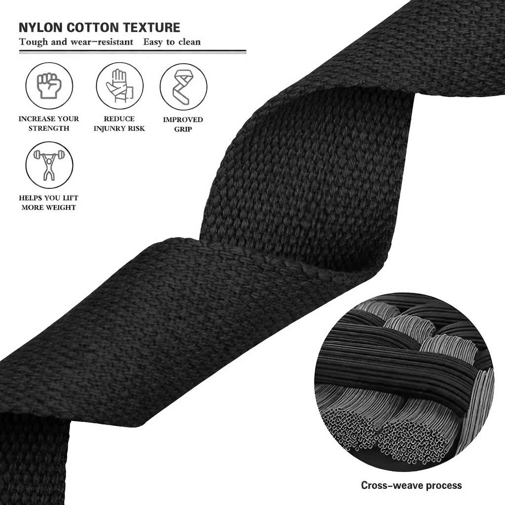 JBPerformance Gym Wrist Straps Weightlifting Strength Training Exercise Non-Slip Lifting Strap