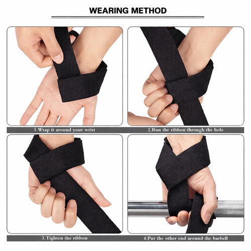 JBPerformance Gym Wrist Straps Weightlifting Strength Training Exercise Non-Slip Lifting Strap